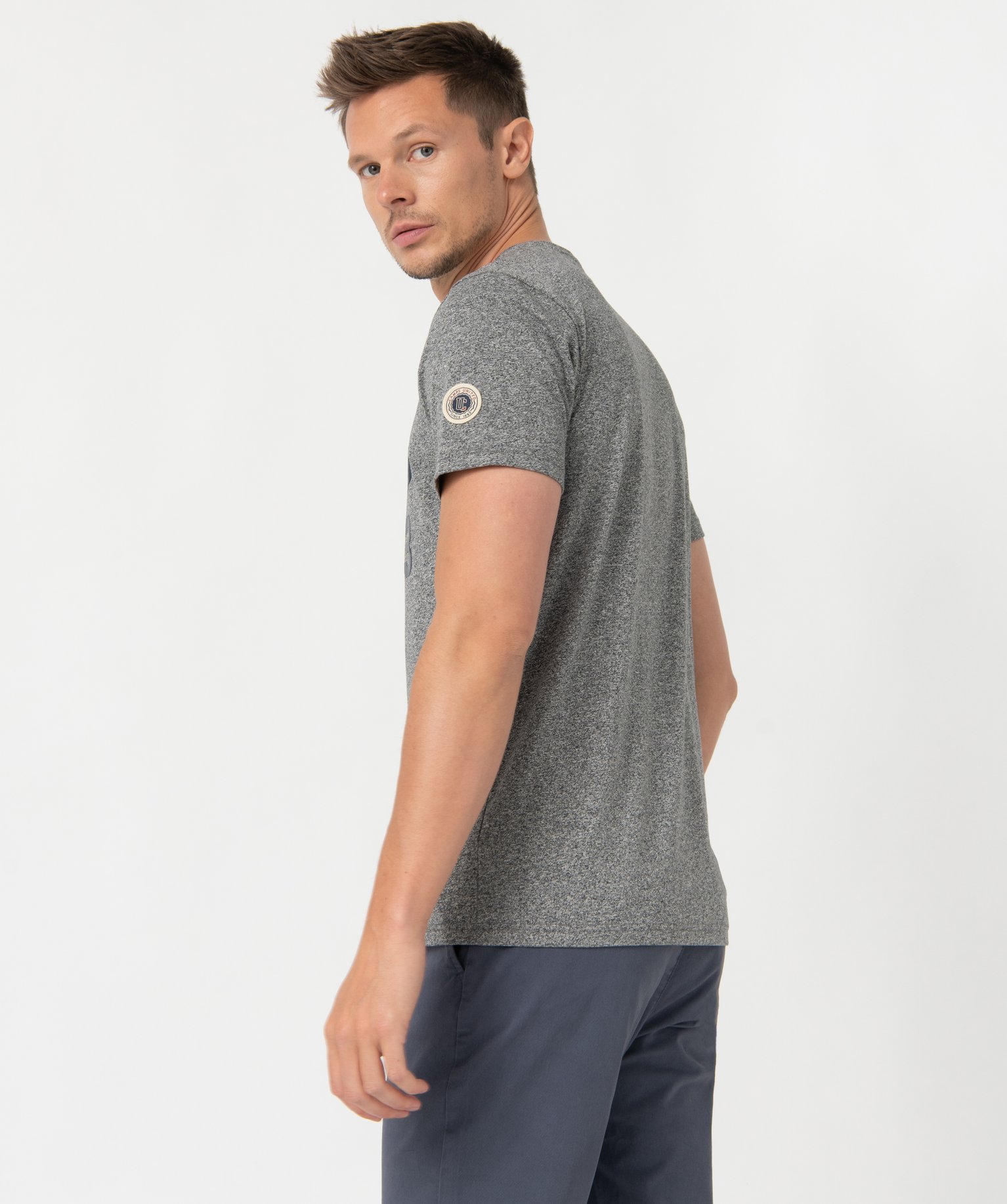 Tee-shirt homme à manches courtes avec motif XL - Camps United gris | GEMO