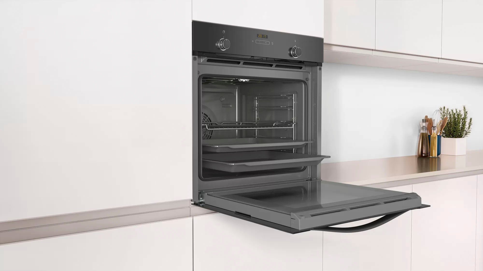 Constructa Einbaubackofen CF4A60062, mit Teleskopauszug nachrüstbar, Hydrolyse