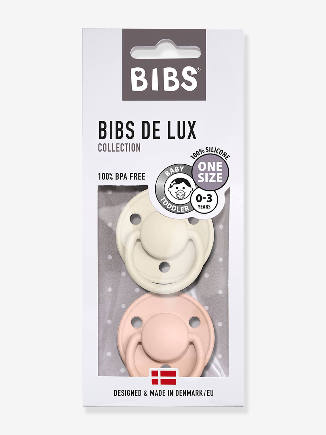 Bibs 2er-Pack Beruhigungssauger DE LUX BIBS, Silikon - grau+blau