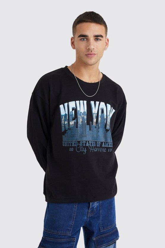 Oversize Sweatshirt mit New York Print