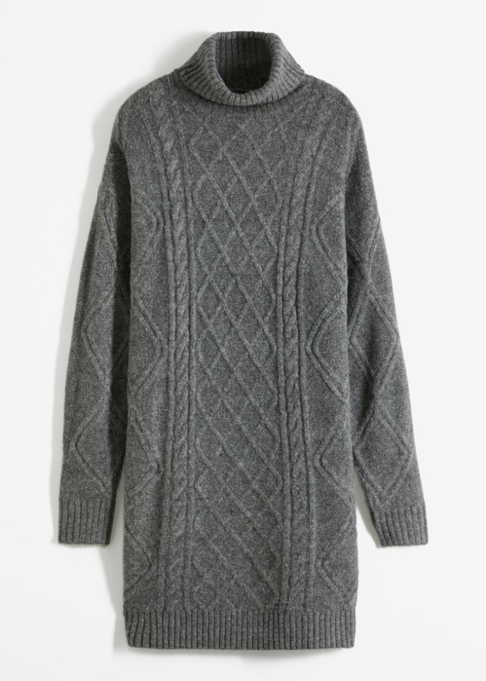 Strickkleid mit Zopfmuster