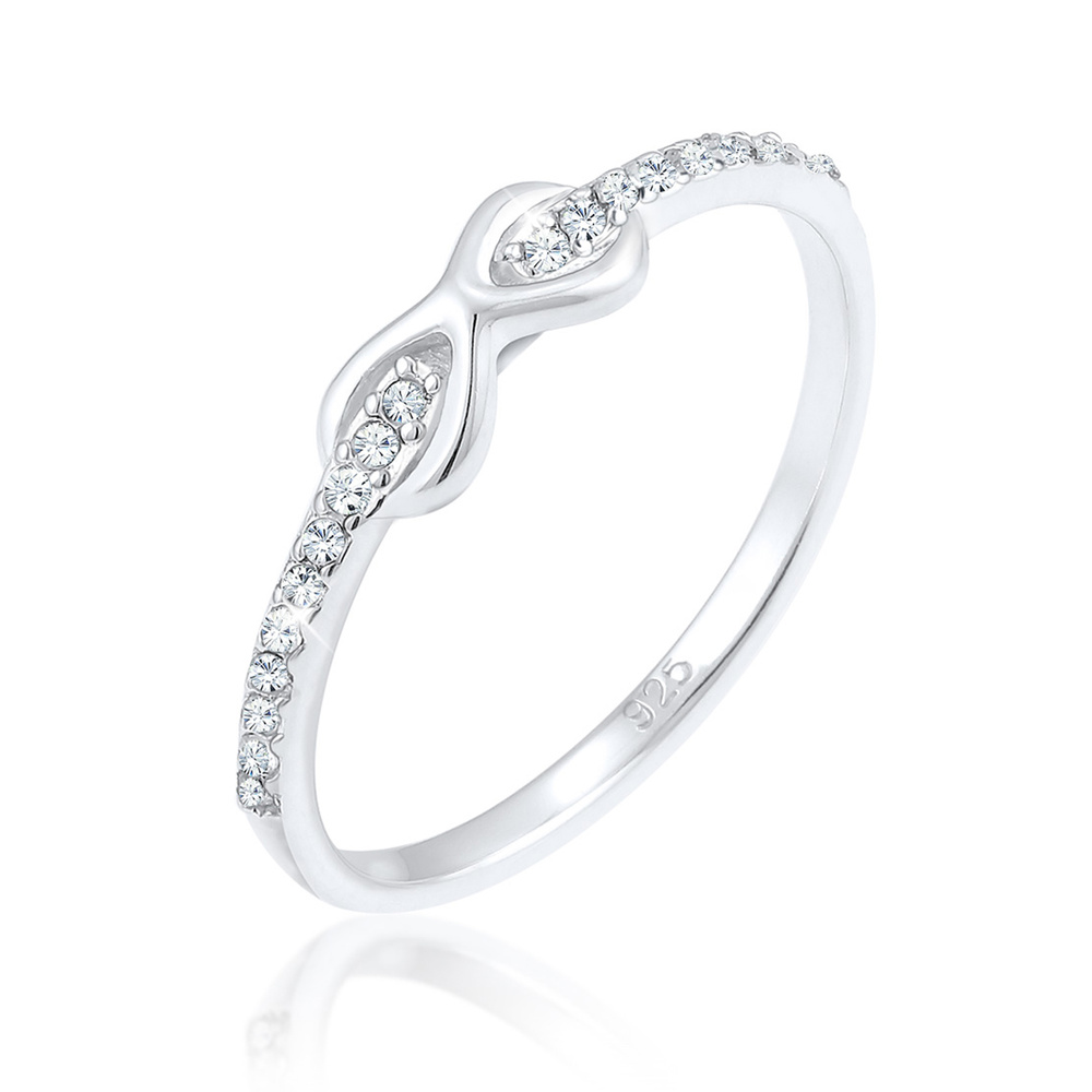 Elli Elli Bague Infinity Kristalle Edel Cute 925 Silber Bague
