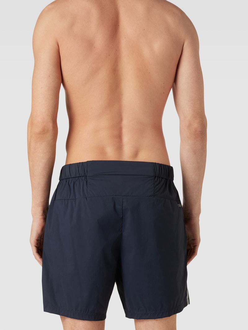 Shorts mit Label-Detail Modell 'Run2' in marineblau