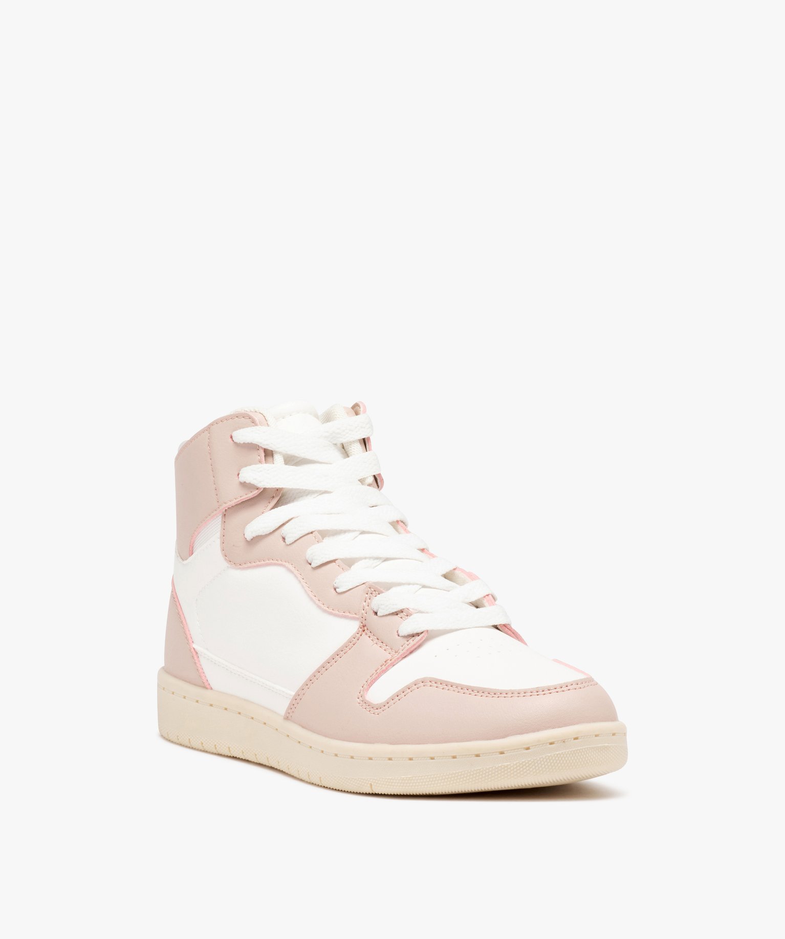 Baskets mid bicolores femme blanc | GEMO