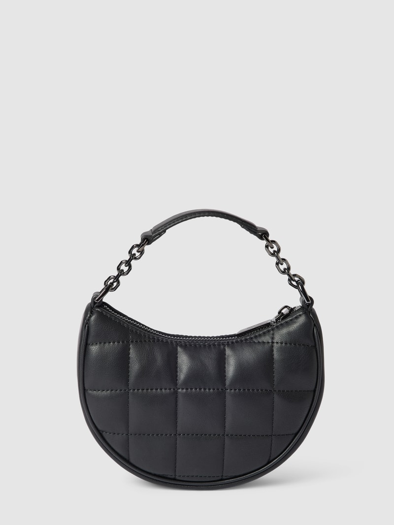 Hobo Bag mit Label-Applikation Modell 'LOCK QUILT' in schwarz