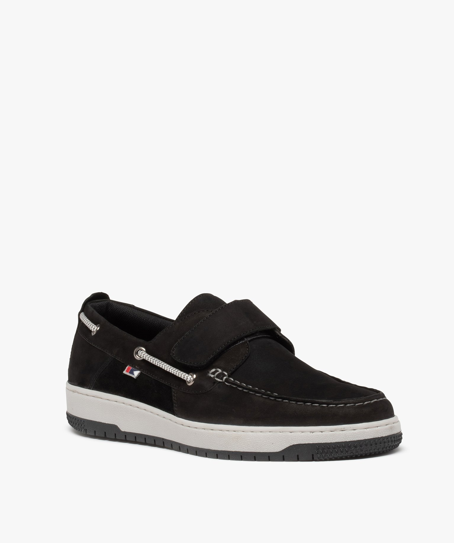 Chaussures bateau homme dessus cuir retourné uni camel | GEMO