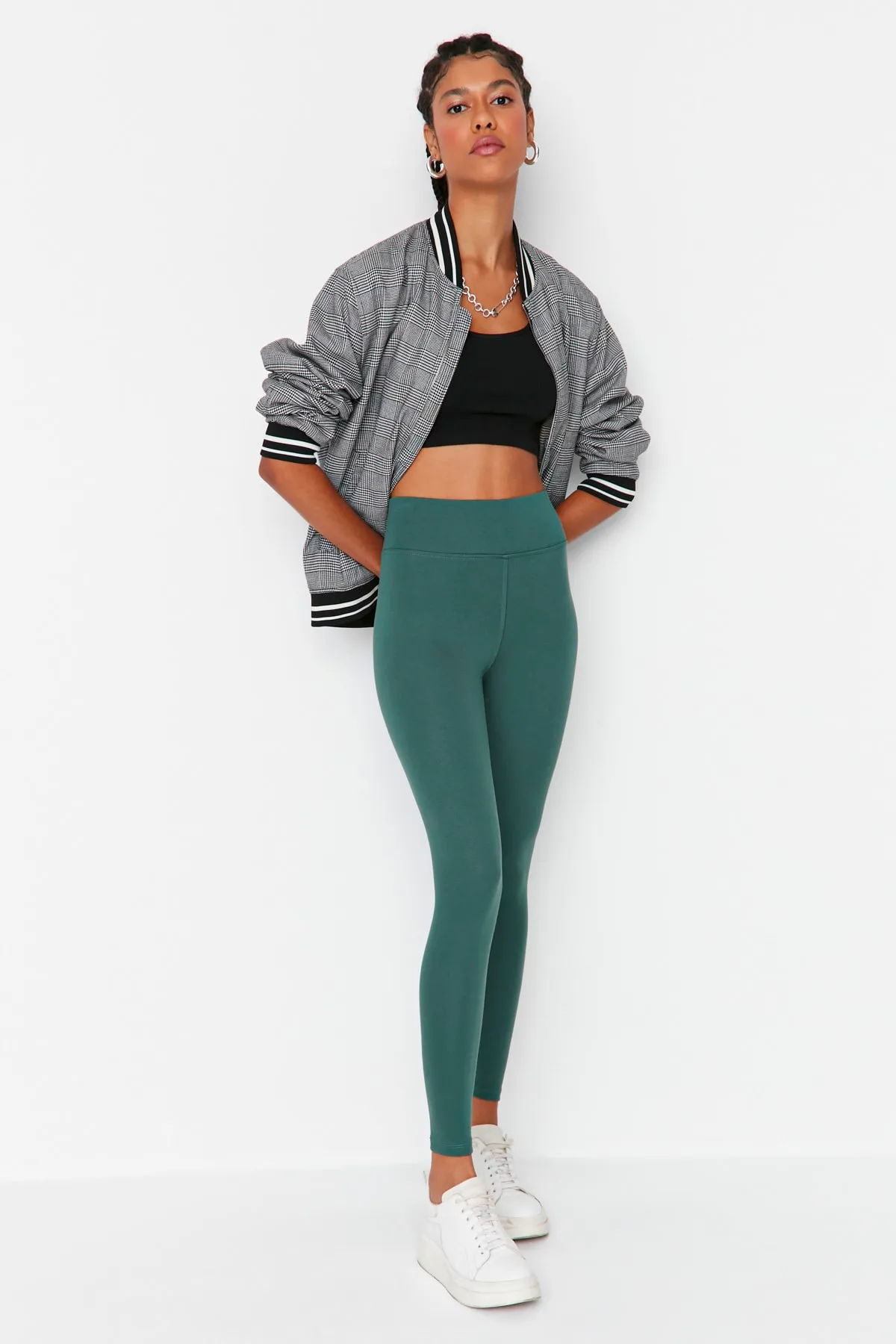 Trendyol Collection  Leggings - Grün - Hoher Bund