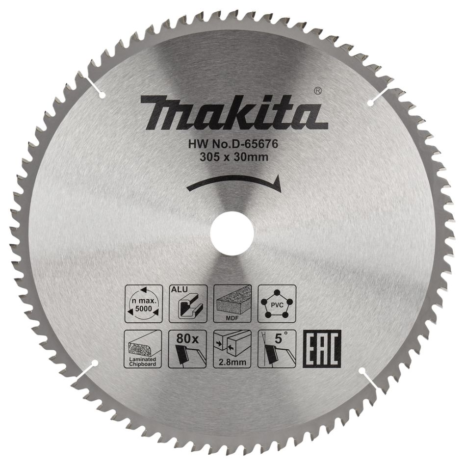 Makita D-65676 keresztvágó fűrészlap TCG 305 x 30 x 2,8 mm T80 tartozékok