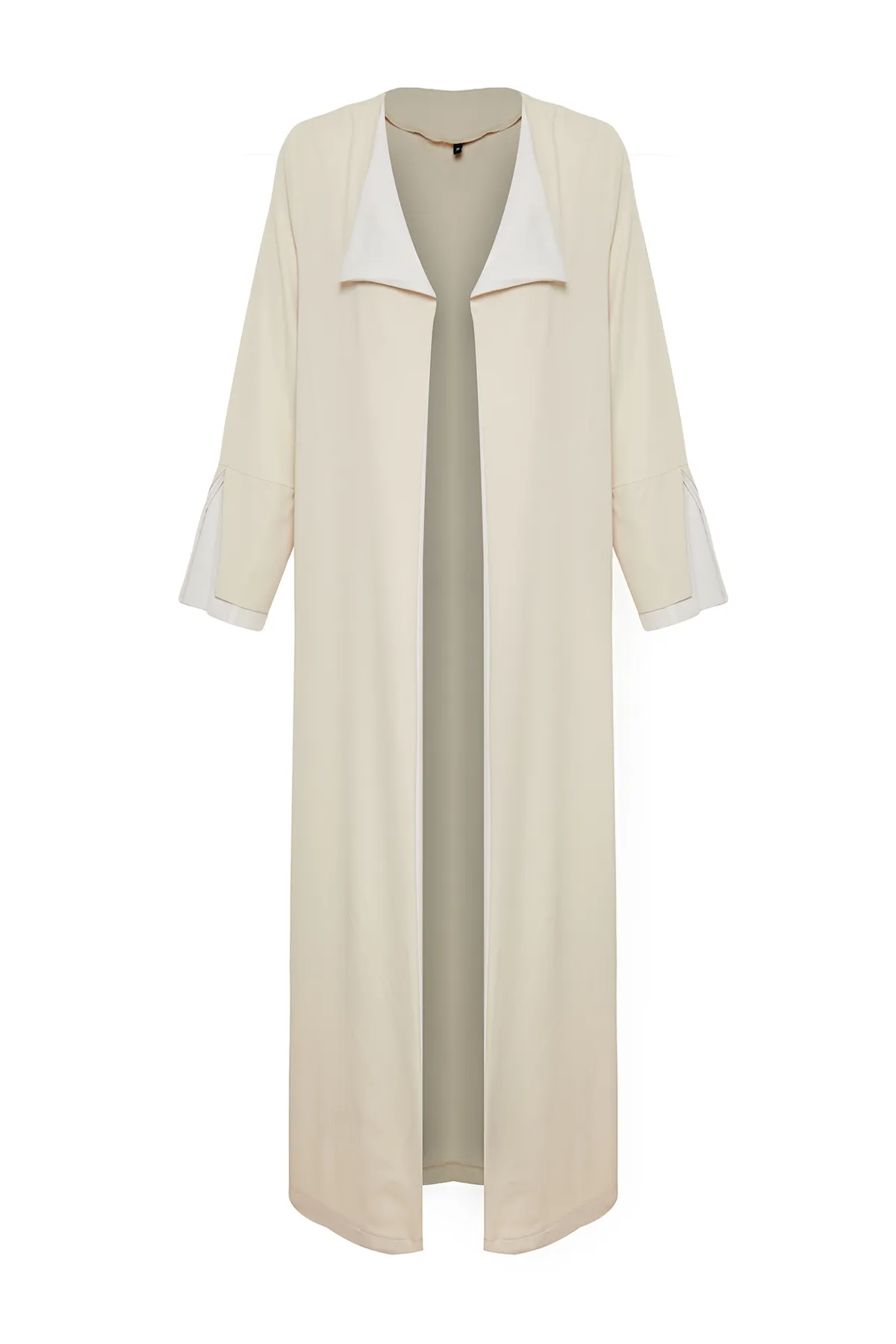 Trendyol Modest  Steinfarbene, lange, gewebte Aerobin-Kappe & Ferace & Abaya TCTSS24KF00011
