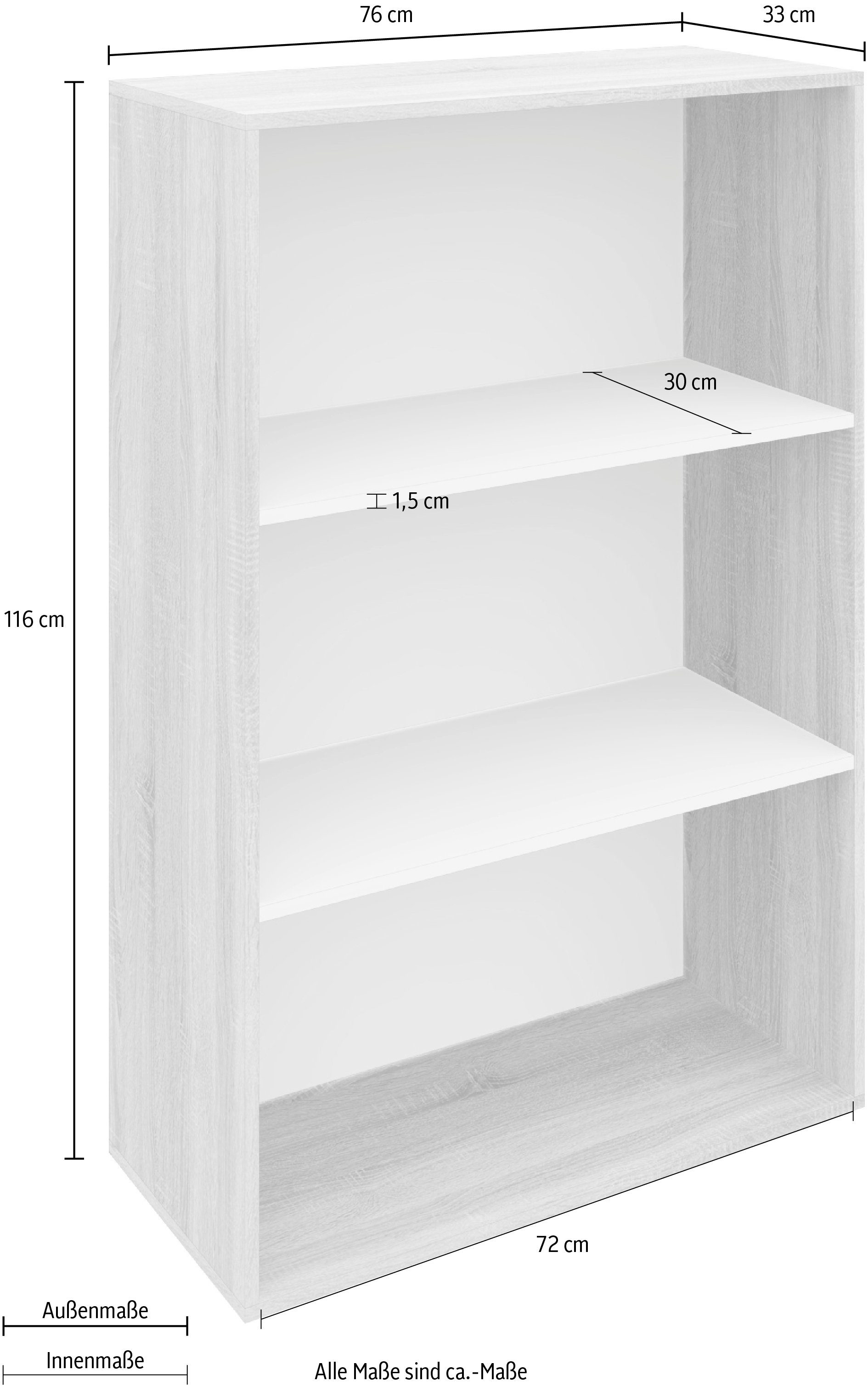 borchardt Möbel Aktenregal Tom, Bücherregal für alle Räume geeignet