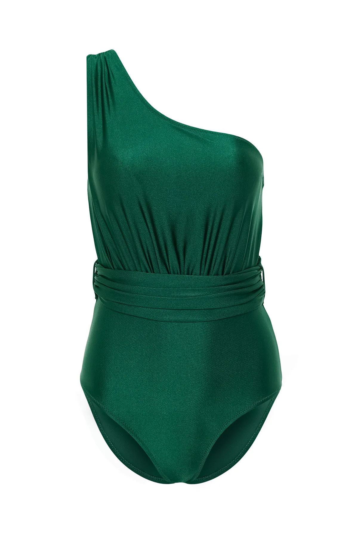 Trendyol Collection  Grüner, einschultriger, drapierter normaler Badeanzug TBESS21MA0145