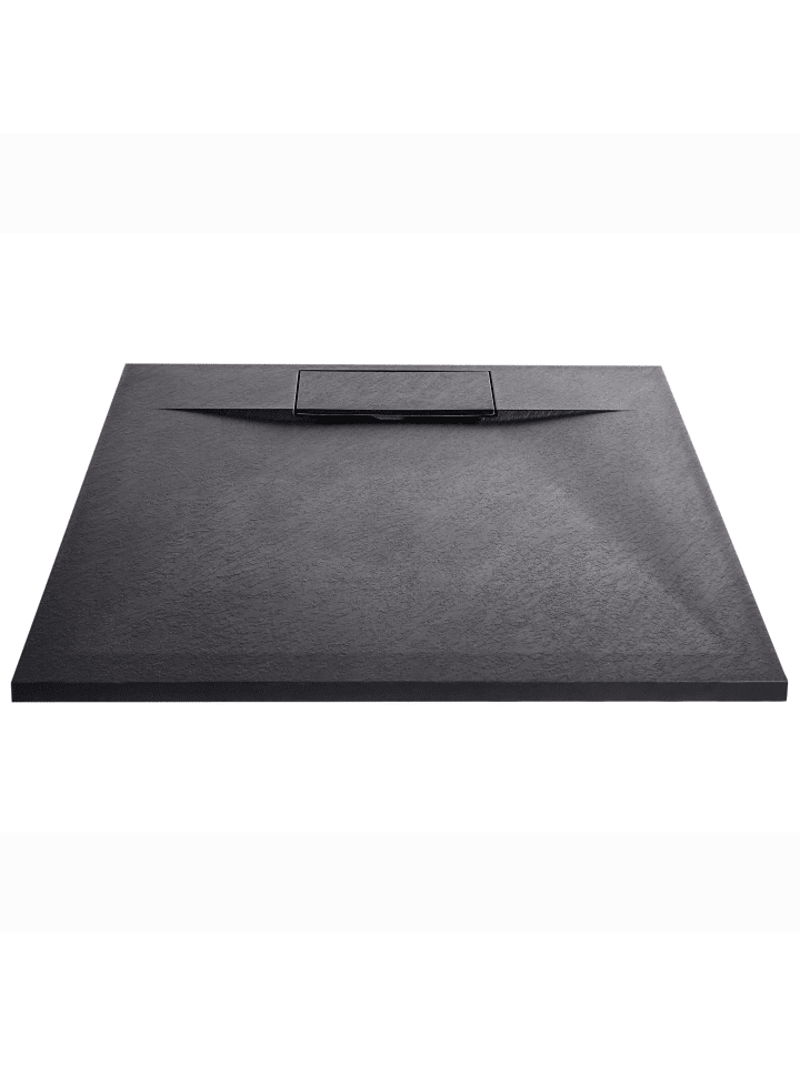 Beliani Duschwanne AZZURRO in Schwarz - (W) 90 x (H) 3 x (L) 90 cm günstig kaufen onesize