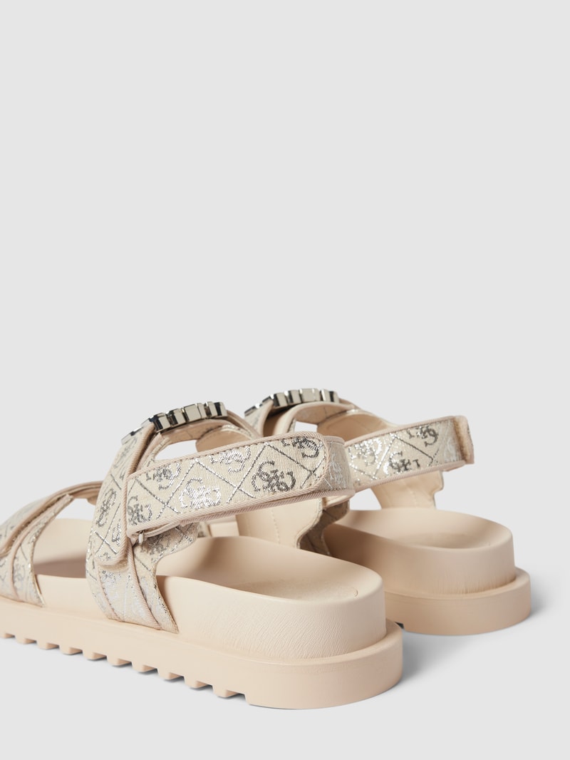 Sandalen mit Label-Print Modell 'FABELIS' in beige