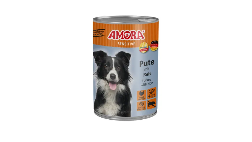 AMORA Sensitive Hundenassfutter Pute + Reis 400 g