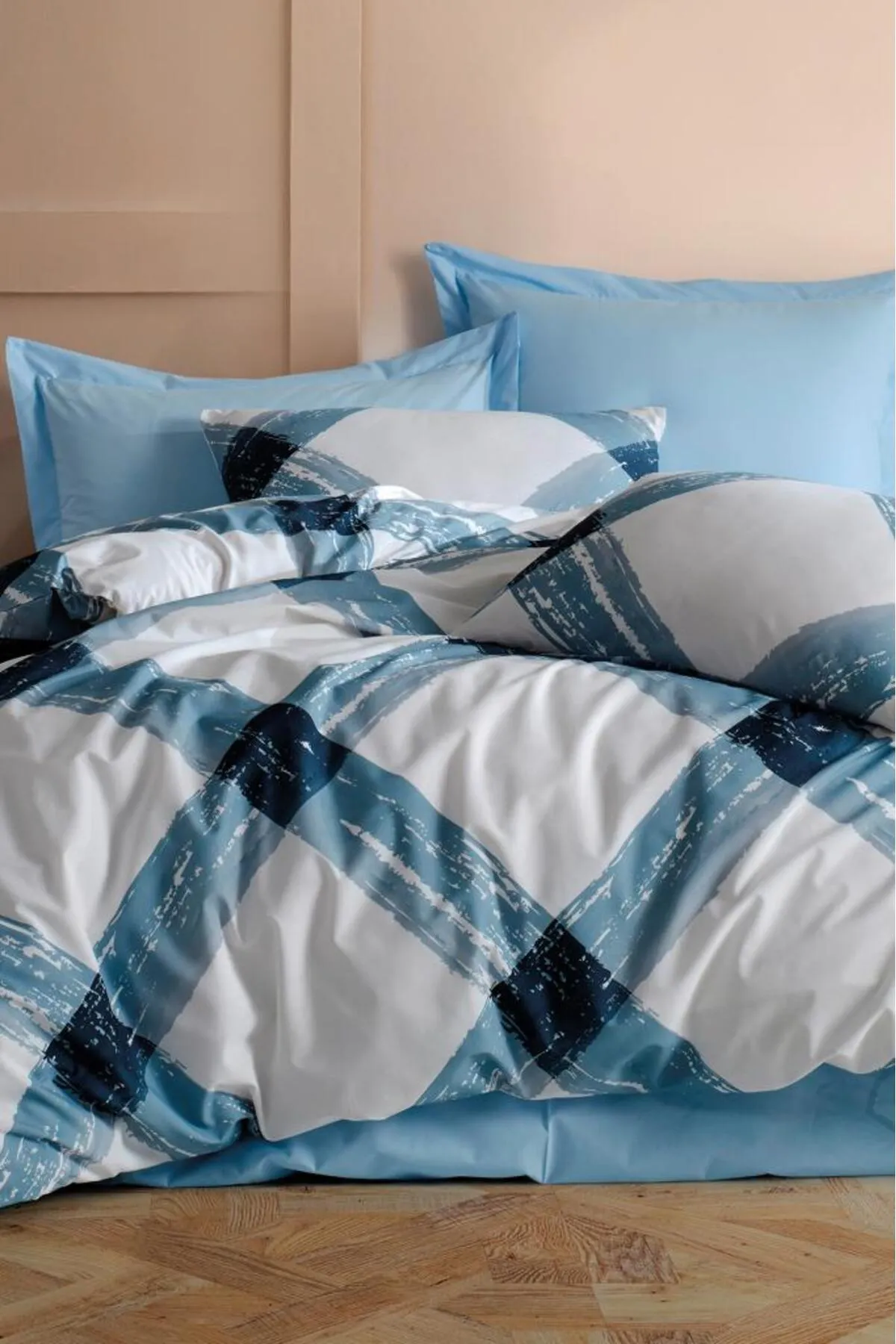 Çeyiz Diyarı  Andri Bettwäsche-Set für Doppelbett, Blau