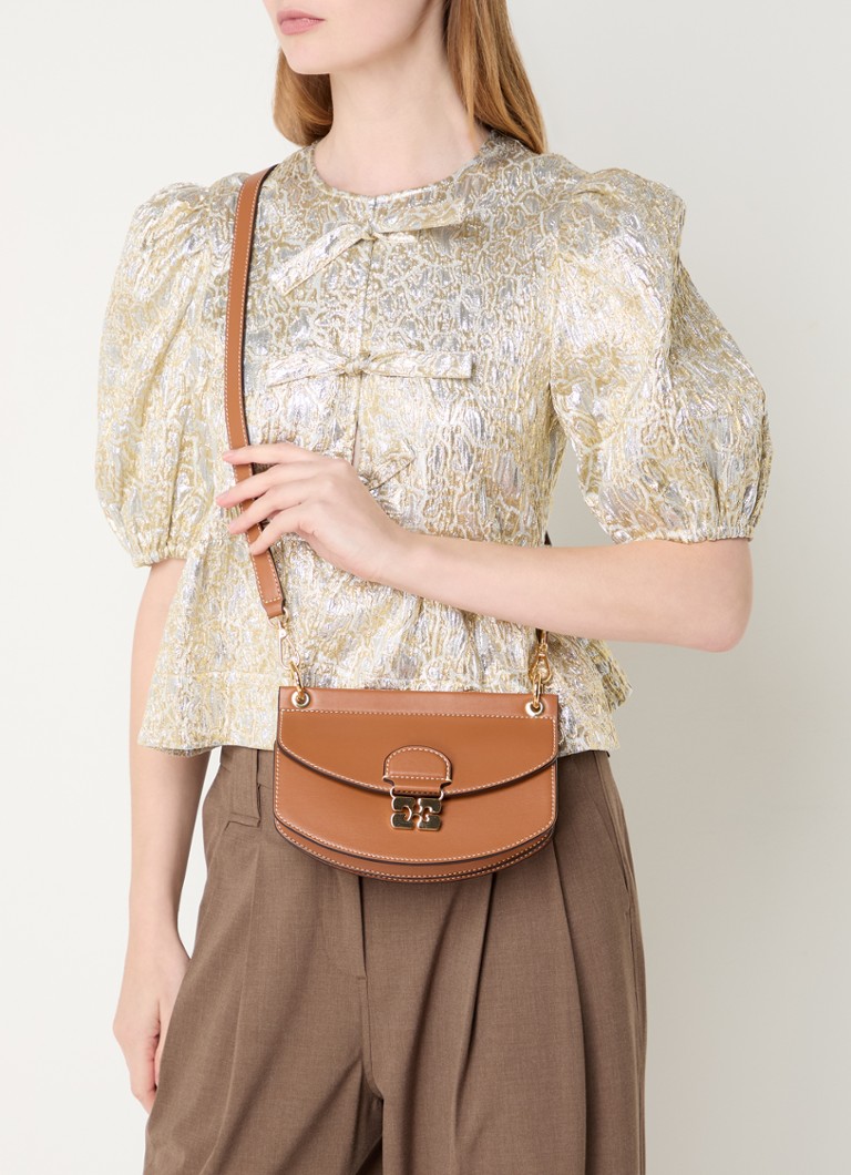 Geantă de umăr din piele Ganni Mini Apo-G