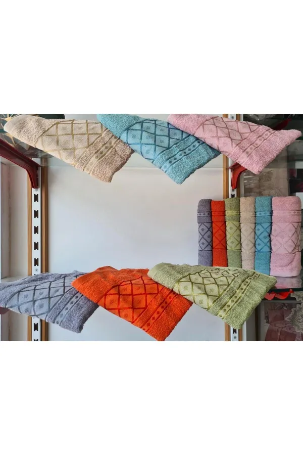 Çeyiz Diyarı  Set aus 6 Hand- und Gesichtstüchern aus Jacquard mit Rautenmuster