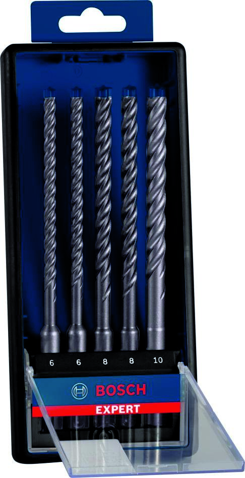 Bosch Blue Zubehör 2608900198 Expert SDS plus-7X Schlagbohrmaschinen-Set 6/6/8/8/10 mm 5-teilig