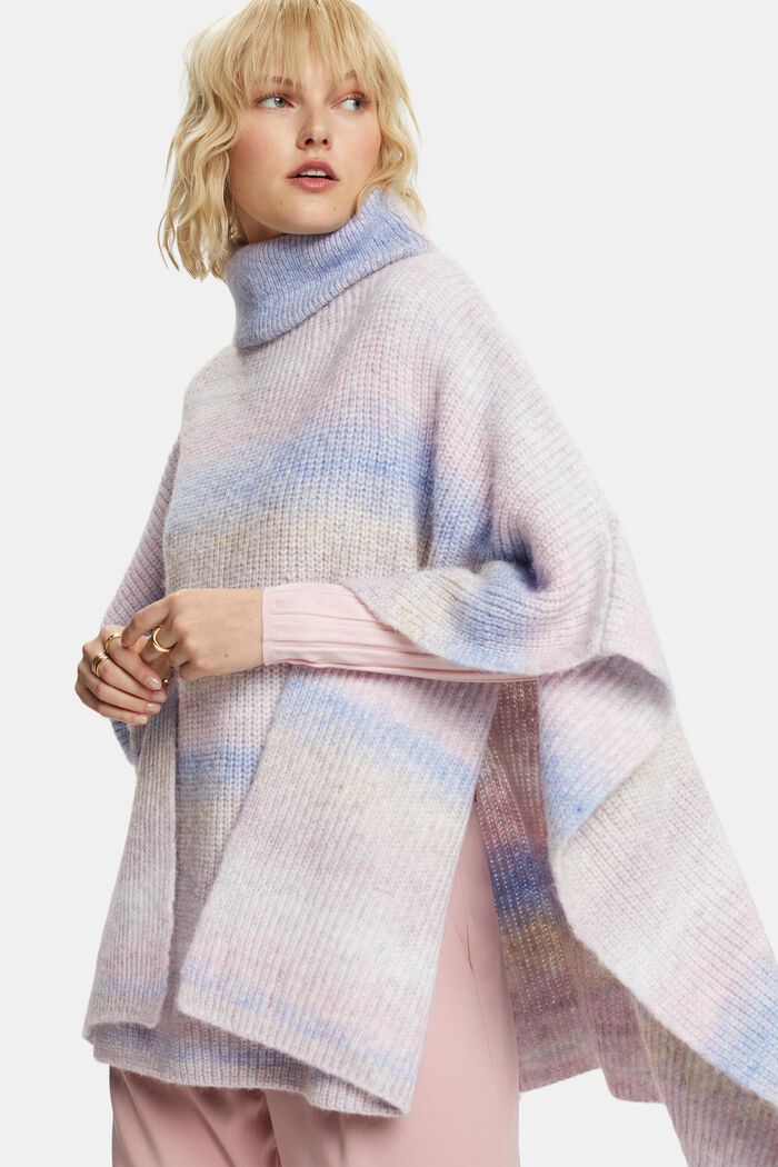 Poncho mit Rollkragen