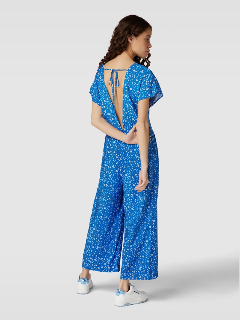 Jumpsuit aus Viskose-Mix mit V-Ausschnitt in jeans