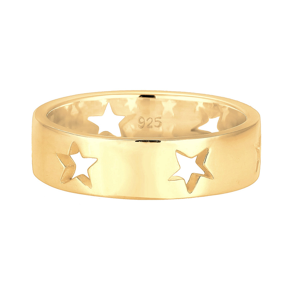 Elli Elli Bague Femmes Étoiles sculptées en argent sterling 925 Bague