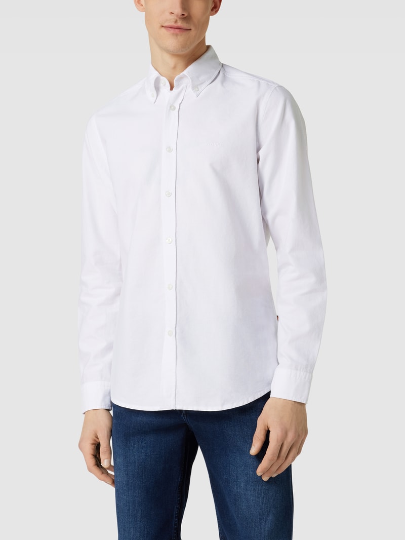 Regular Fit Freizeithemd mit Button-Down-Kragen Modell 'Rickert' in weiß