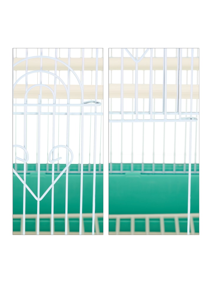 relaxdays Vogelkäfig in Hellblau/Mintgrün - (B)35 x (H)49,5 x (T)32 cm günstig kaufen onesize
