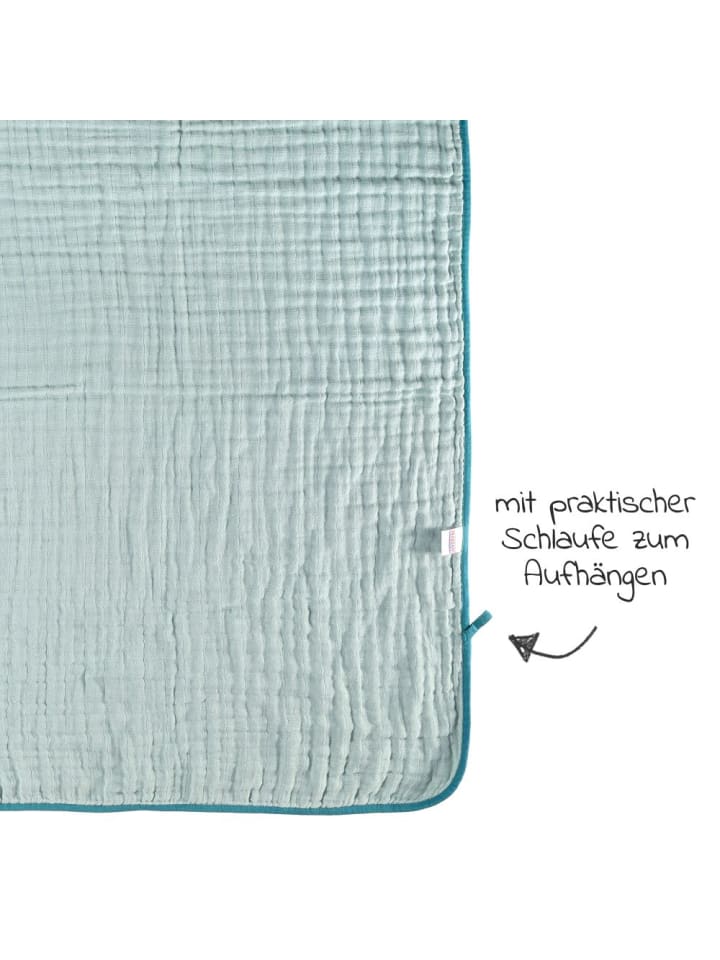 Makian Wende-Kuscheldecke / Babydecke Mull in gruen,blau günstig kaufen onesize