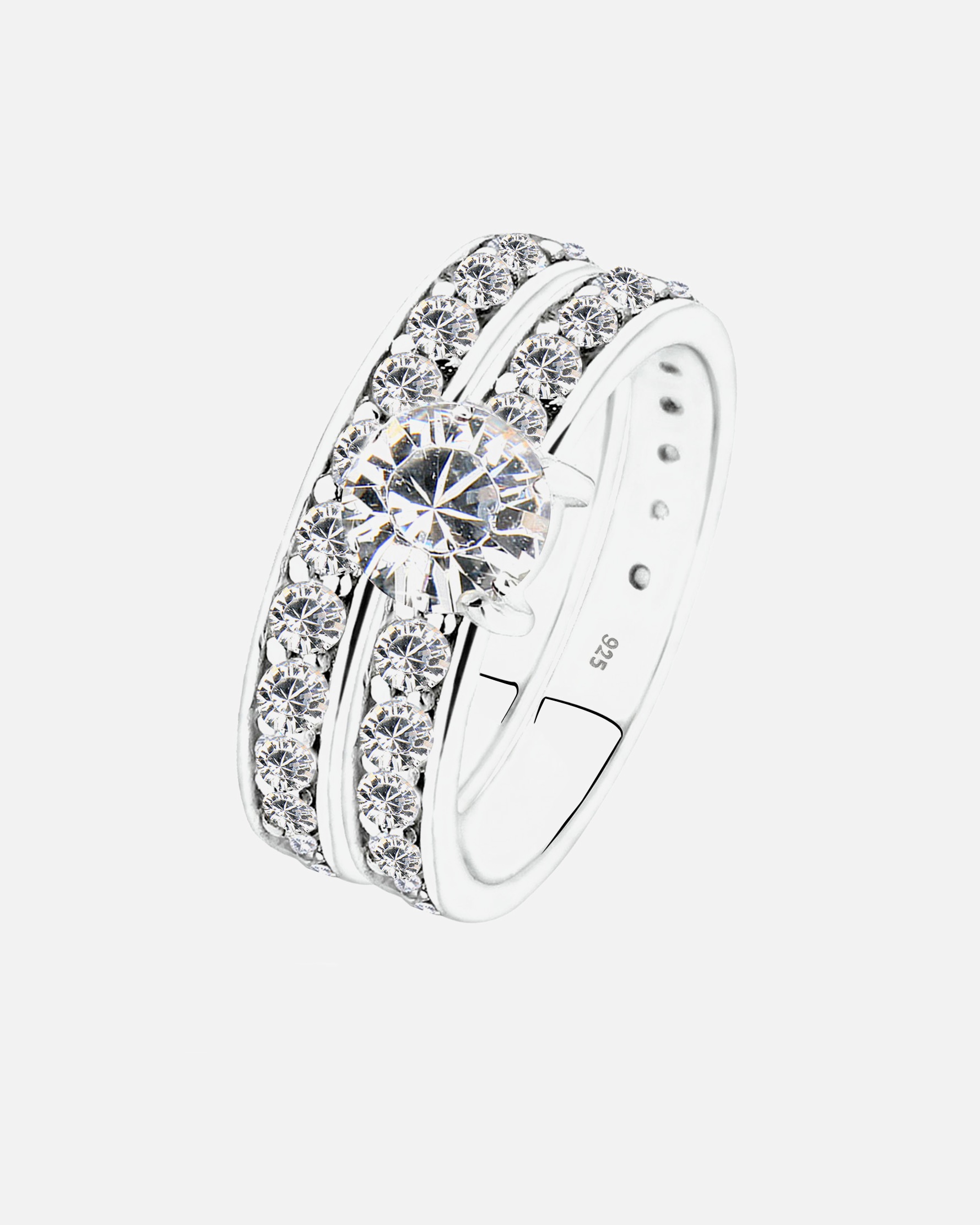 Set di anelli impilabili da donna Elli con cristalli in argento sterling 925
