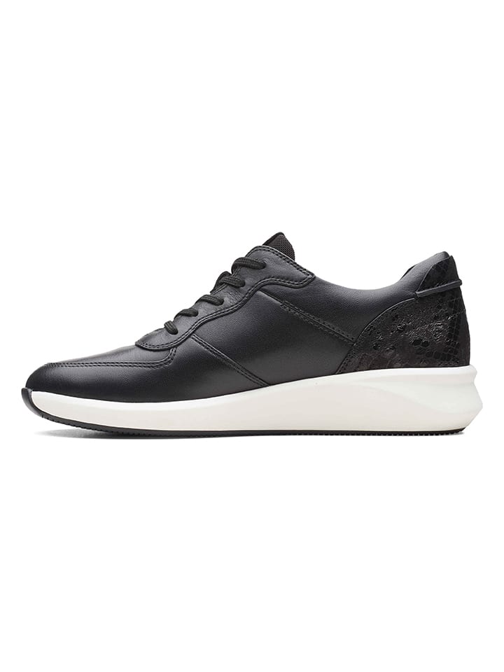 Clarks Leder-Sneakers in Schwarz günstig kaufen
