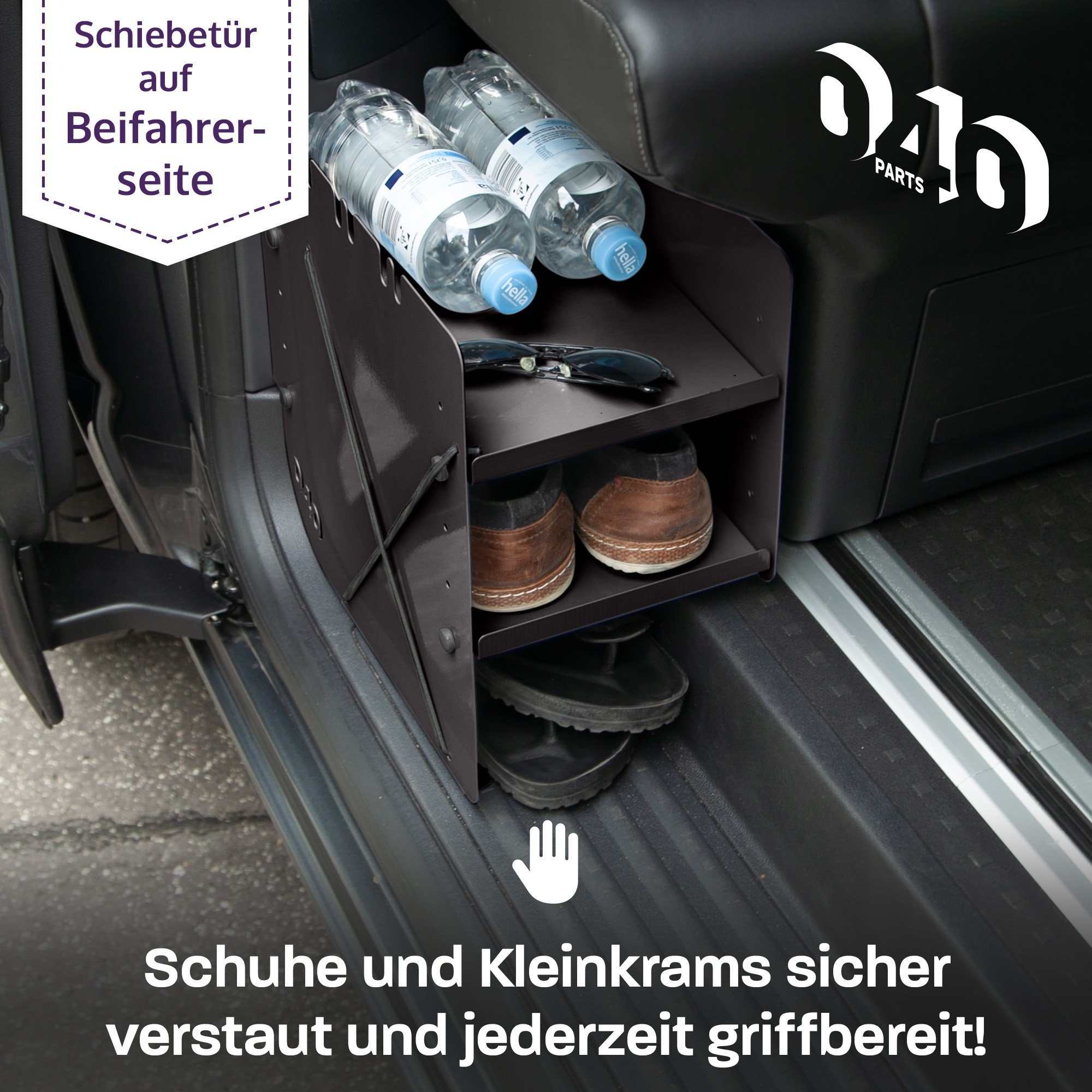040Parts Spanngurt 040 Parts Schuhregal SCHWARZ BEIFAHRERSEITE Zubehör passend für VW T
