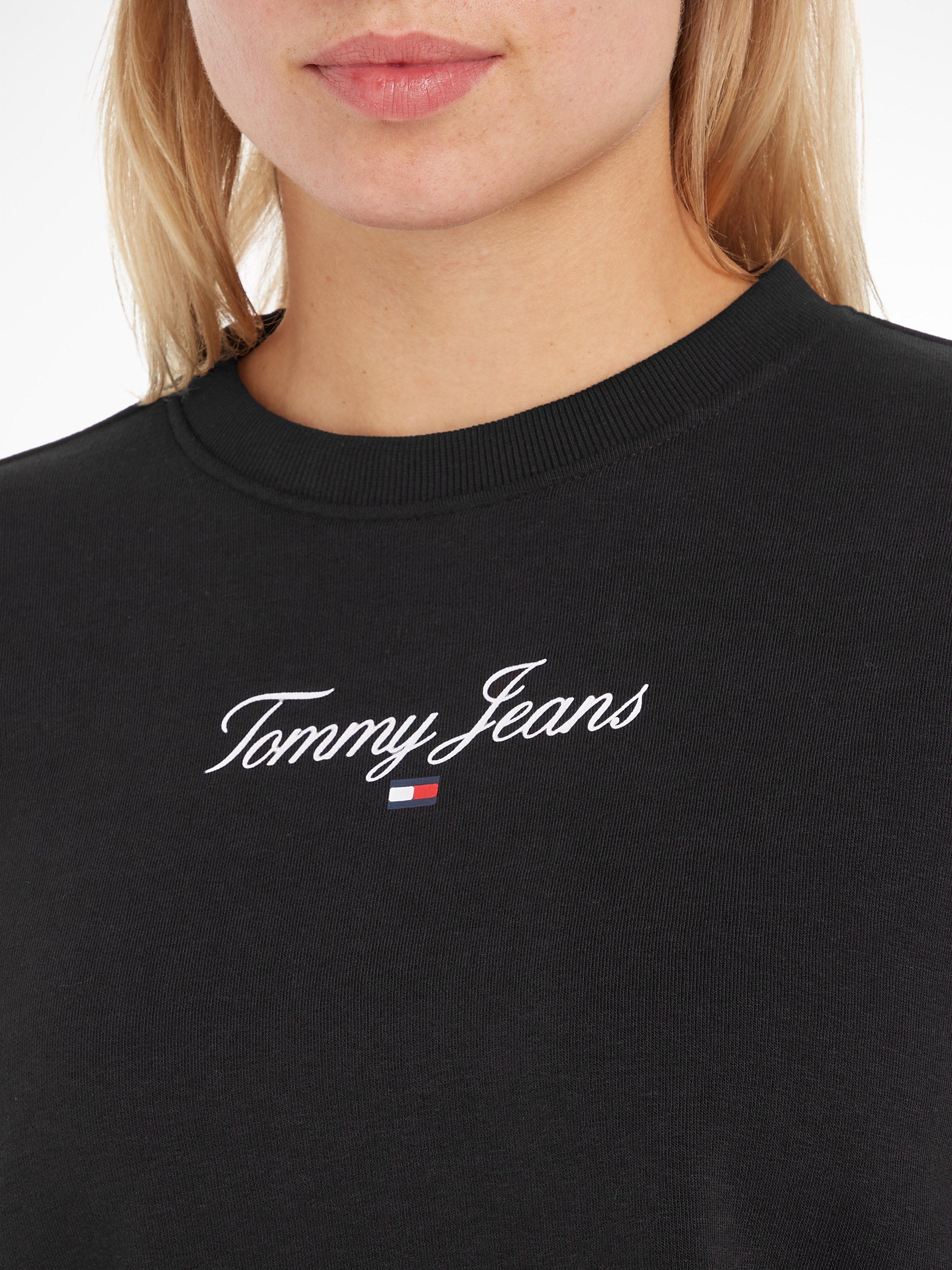 Tommy Jeans Sweatshirt TJW RLX ESSENTIAL LOGO 1 CREW mit Kontrastband am Ausschnittinneren