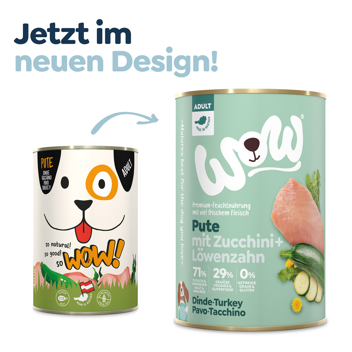 WOW Adult Pute mit Zuchhini und Löwenzahn kaufen bei ZooRoyal