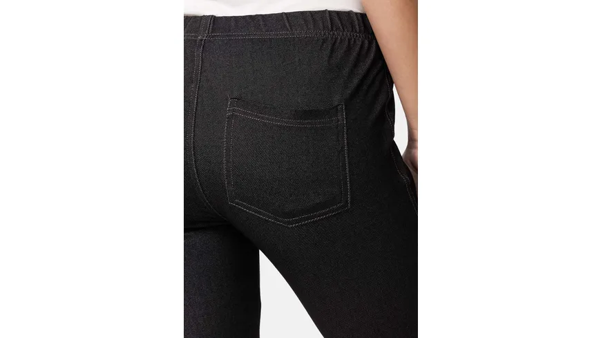 NUR DIE Damen Treggings in Jeans-Optik schwarz
