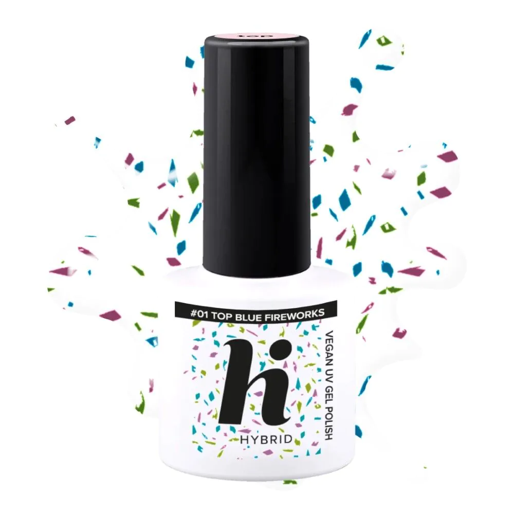 Hi Hybrid Top No Wipe Blue Fireworks 5ml