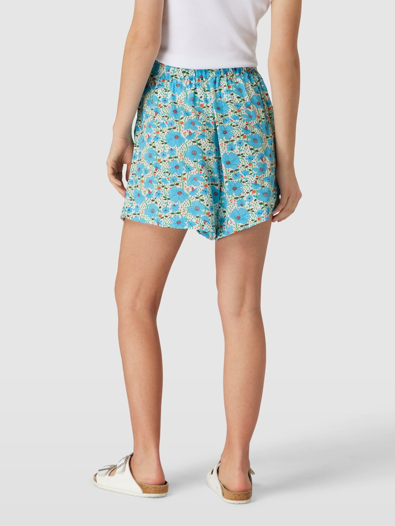 Shorts aus reiner Viskose mit Allover-Print Modell 'MILA' in sand