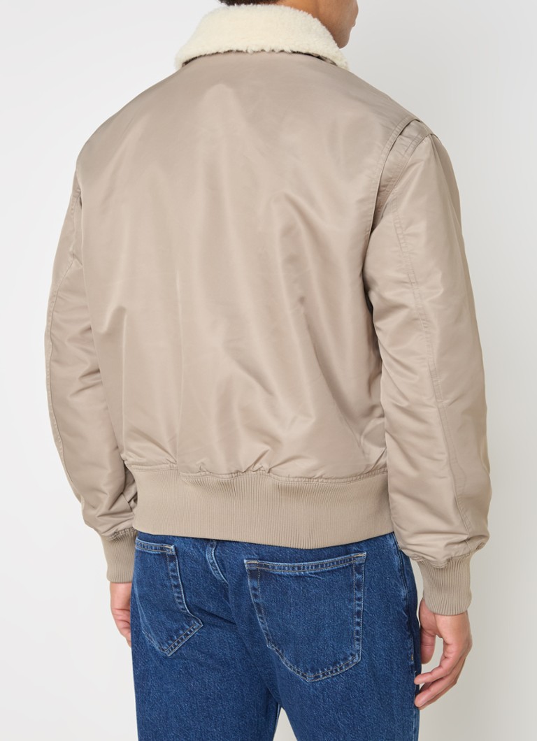 Calvin Klein bomber jacket with flap pockets and teddy collar