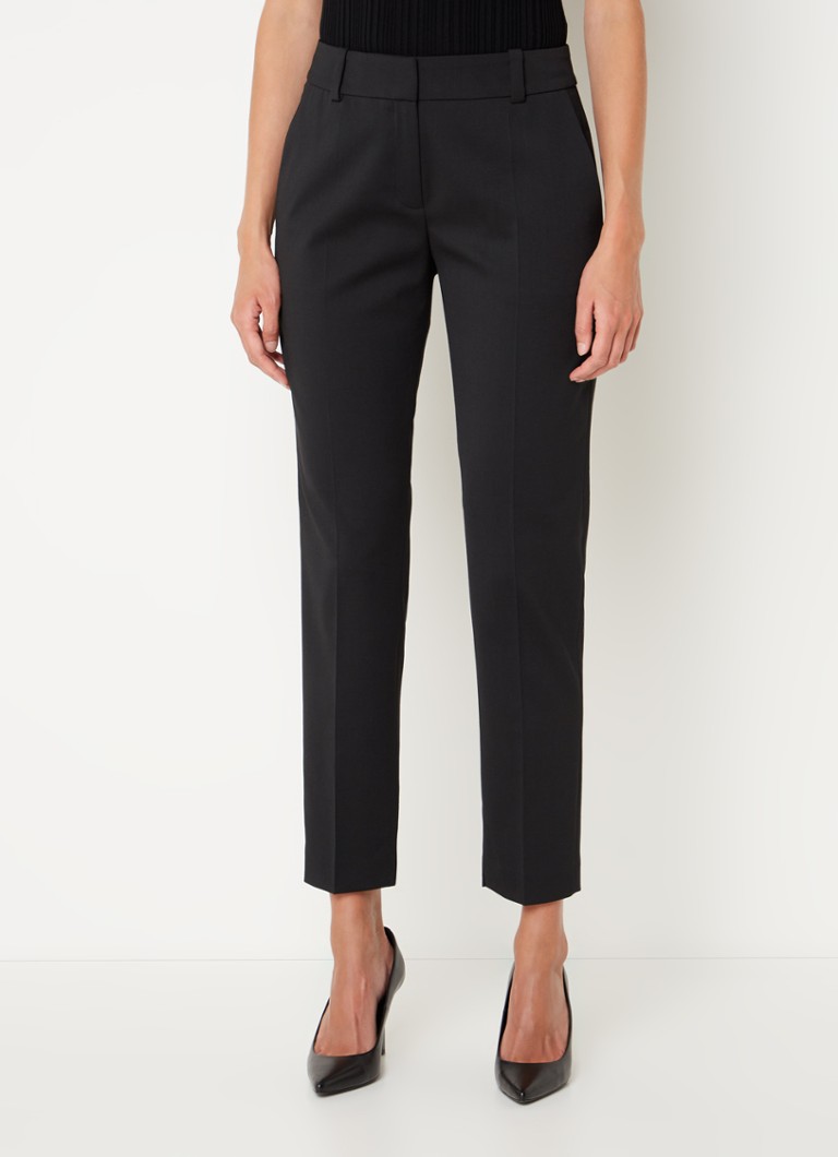 HUGO BOSS Hetana mid-waist slim-fit trousers in wool blend with side pockets