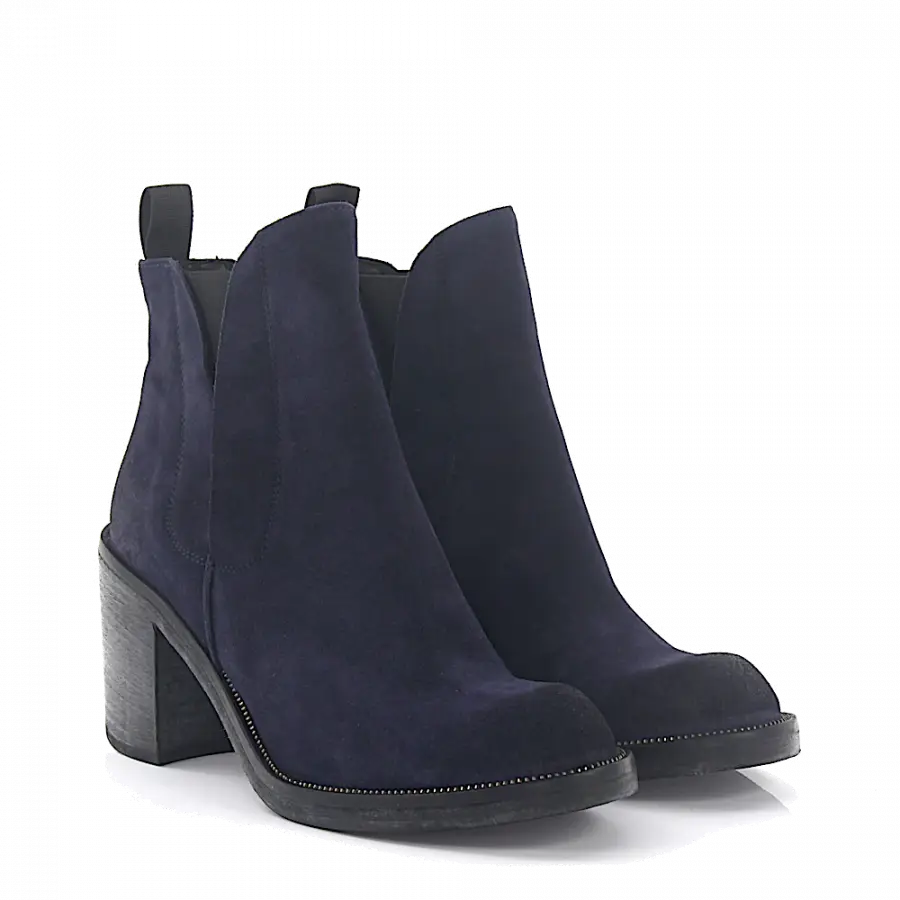 ROSS B. - Chelsea Boots Stretch Veloursleder dunkelblau - blau