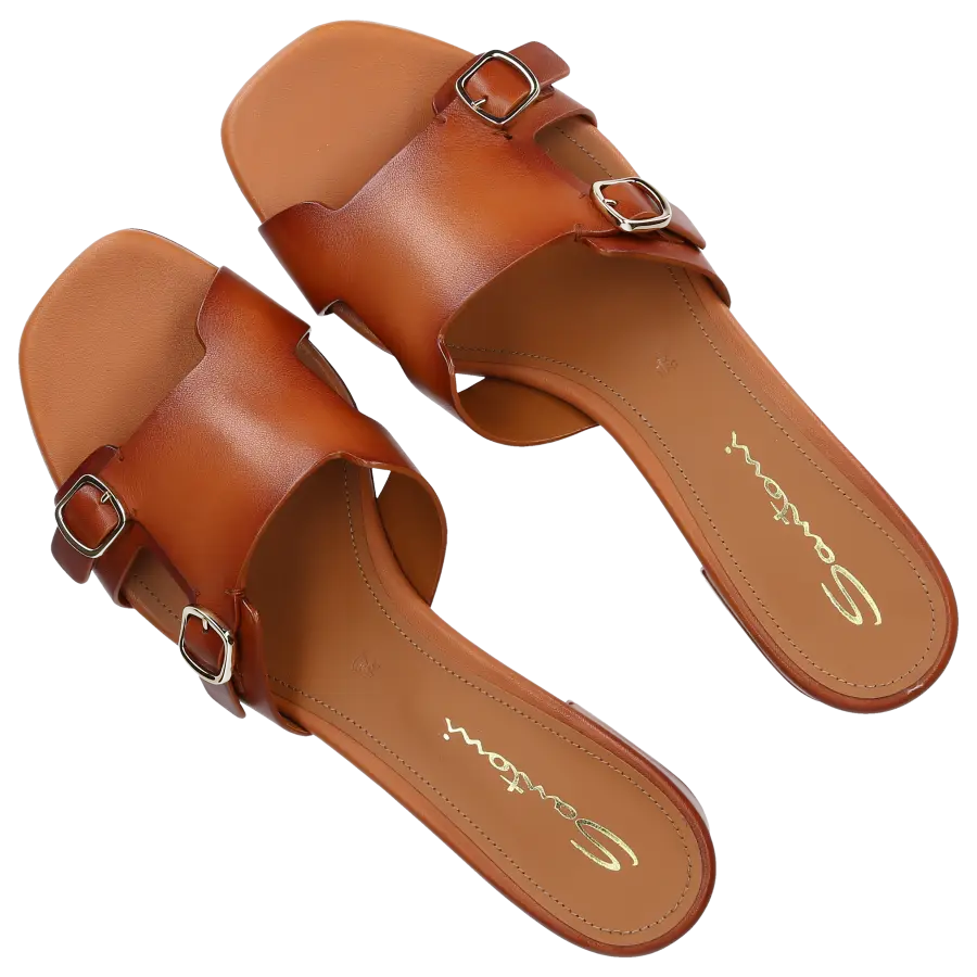 Santoni - Pantoletten DIDI Kalbsleder - beige