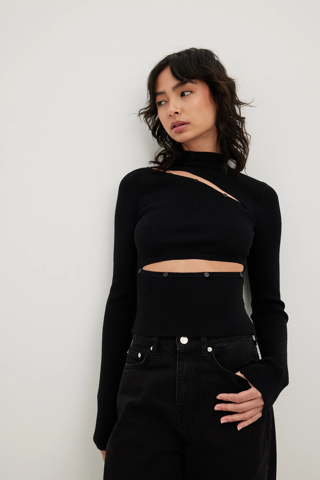 Strick-Top mit Cut-outs