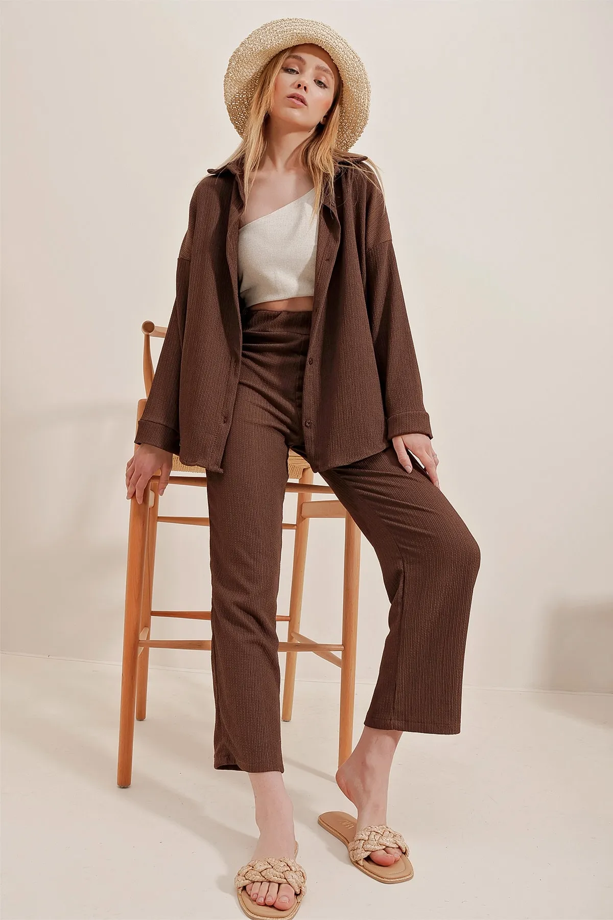 Trend Alaçatı Stili  Hemd - Dunkelblau - Relaxed Fit