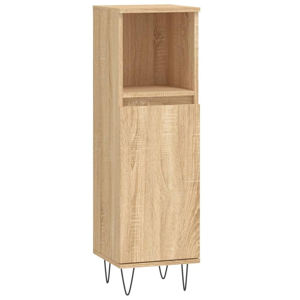 vidaXL Badezimmerspiegelschrank Badschrank Sonoma-Eiche 30x30x100 cm Holzwerkstoff (1-St)