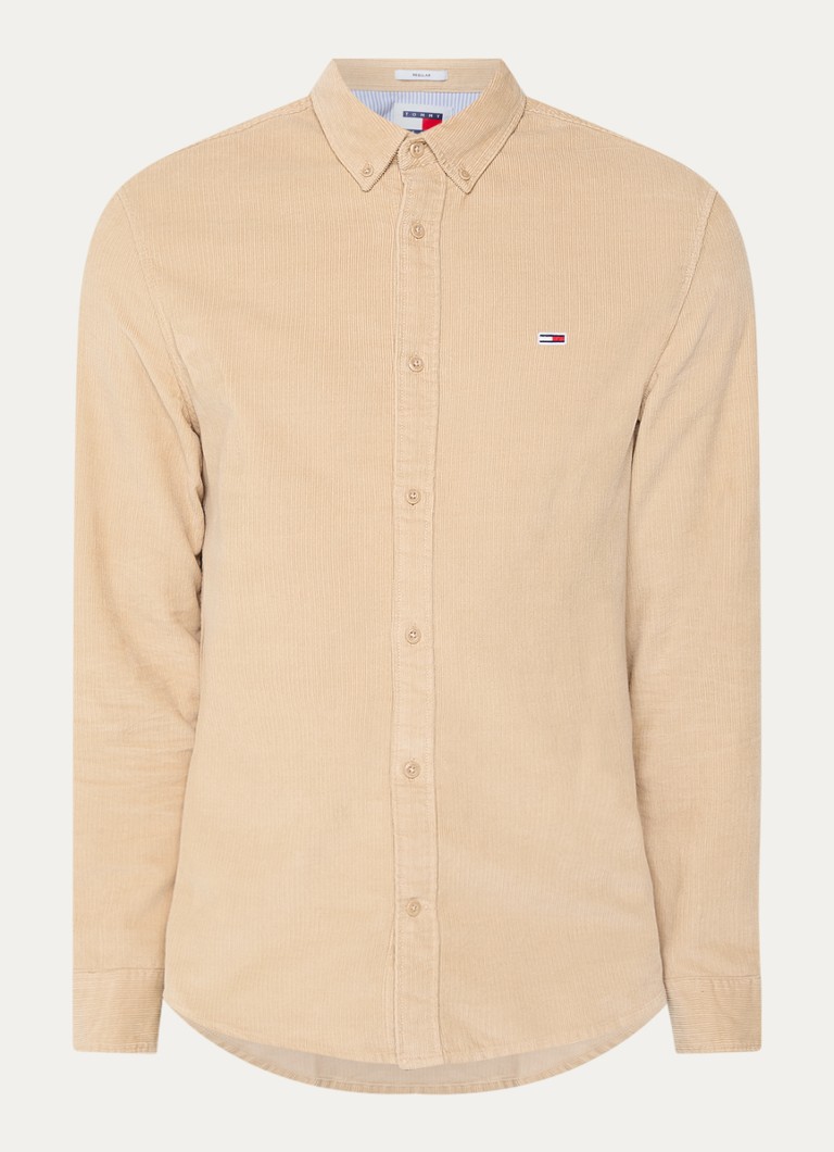 Jachetă-cămașă Tommy Hilfiger din catifea reiată cu croială clasică și logo