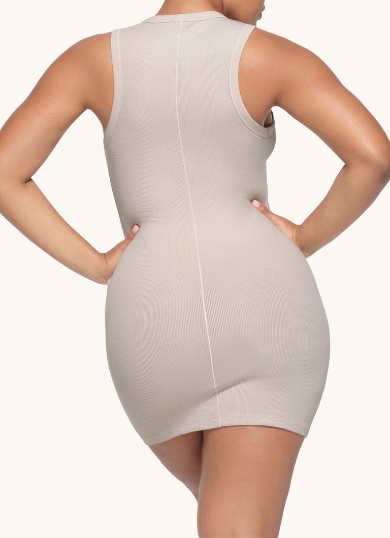 SKIMS Cotton Rib sleeveless mini dress with ribbed structure