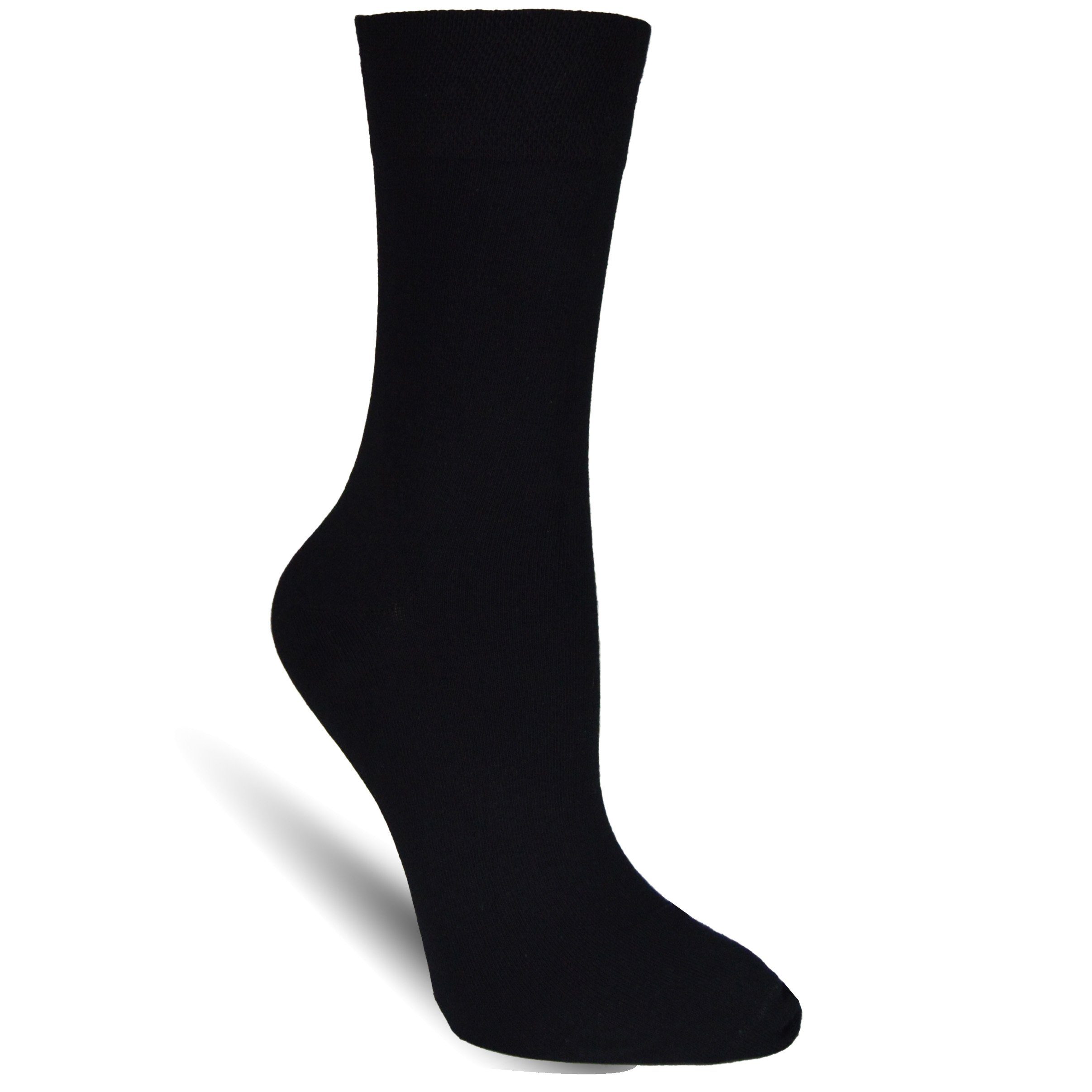Socked Diabetikersocken Damensocken ohne Gummi (12-Paar) elastische Strümpfe Komfortbund, kein Einschneiden, ohne Naht