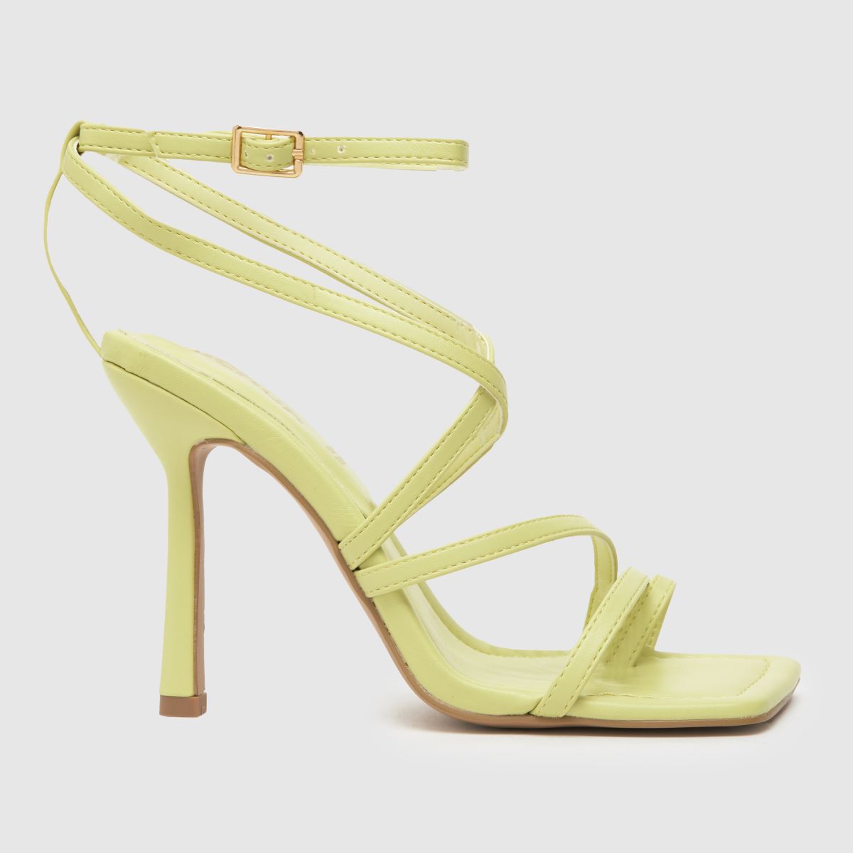 Schuh Sicily pántos, szögletes orrú, zöld magassarkú cipő