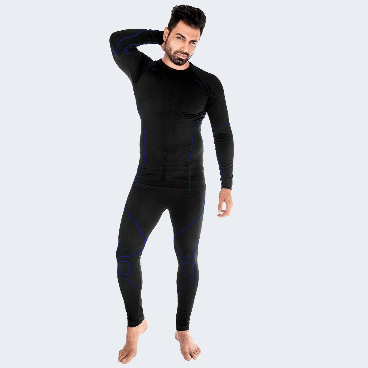 Black Snake Blue Herren Seamless Funktionsunterwäsche Set