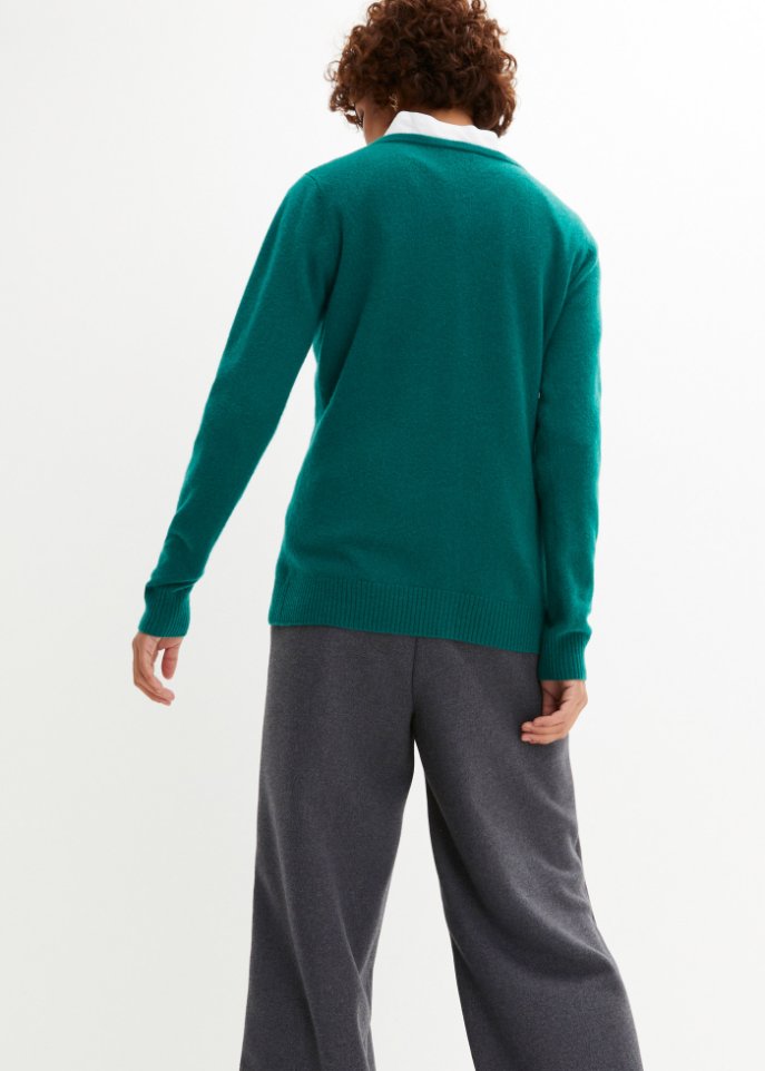 Wollstrickjacke mit Good Cashmere Standard®-Anteil