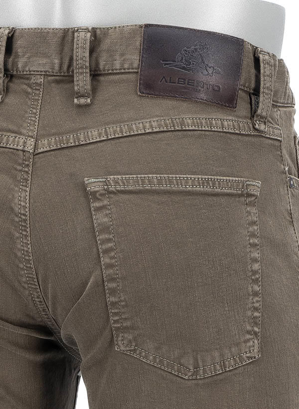 Alberto, Jeans Pipe, Regular Fit, Baumwolle T400®, braungrün